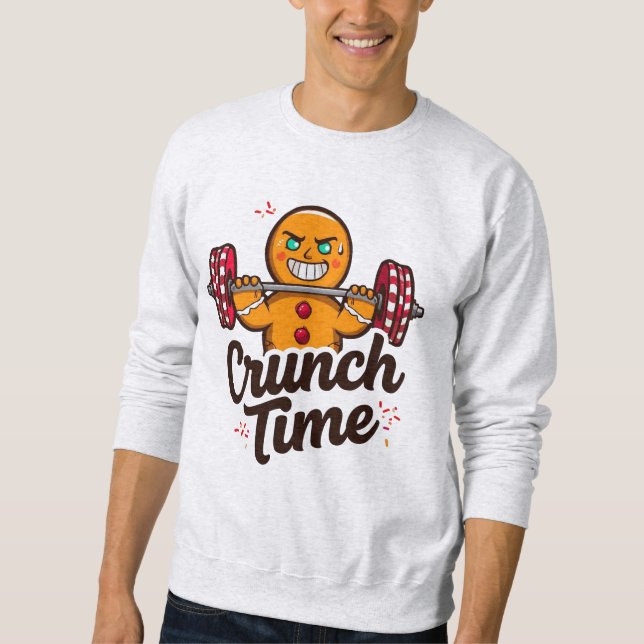 Moletom Crunch Time – Gingerbread Lifting Barbell Christma (Frente)