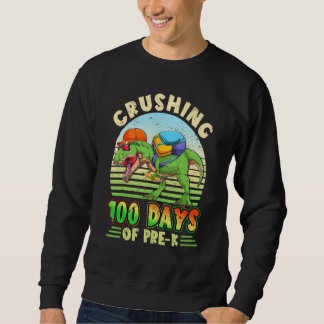 Moletom Crushing 100 Days of Pre K Dinosaur Rex Dino Boys 