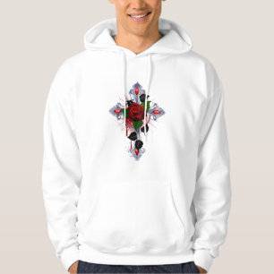 Moletom Cruz de Prata com Rosa vermelha