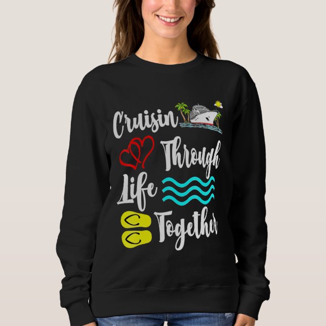 Moletom Cruzamento Através da Vida Junto com Barcos Cruzad (Frente)