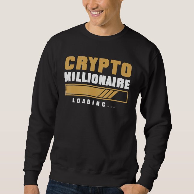 Moletom CRYPTO MILLIONAIRE CARREGANDO Moeda Transação Hodl (Frente)