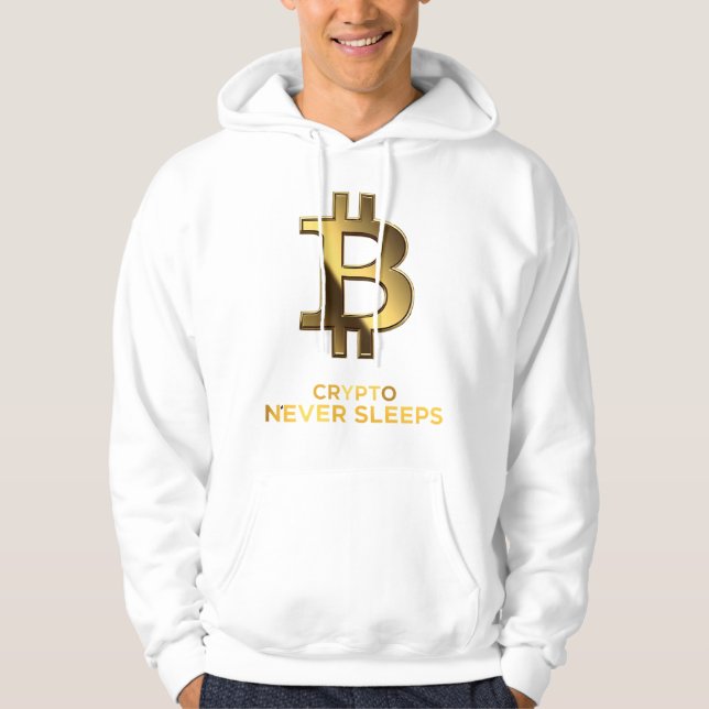 Moletom Crypto Never Sleeps Bitcoin Hoodie (Frente)