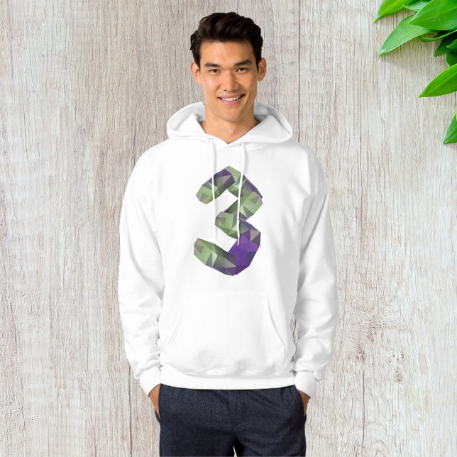 Moletom Crystal Font Número 3 Mens Hoodie (Criador carregado)