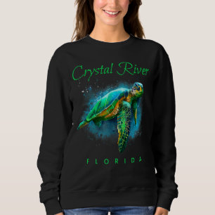 Moletom Crystal River Florida Watercolor Sea Turtle