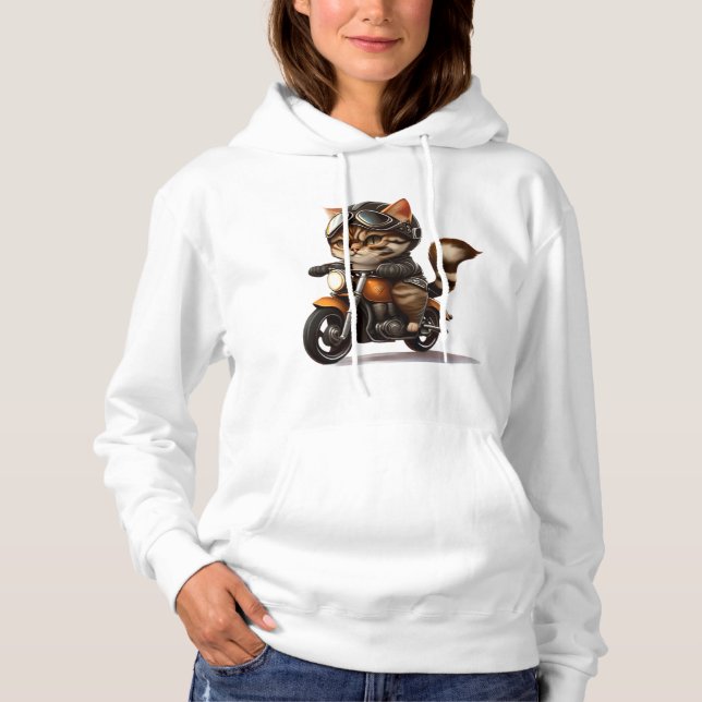 Moletom CTE-CAT dirigindo motocicleta T-Shirt clássico (5) (Frente)