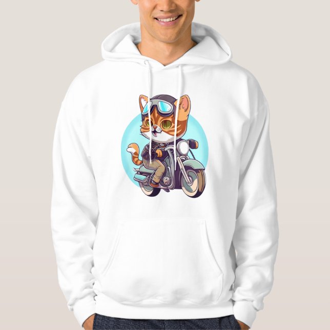 Moletom CTE-CAT dirigindo motocicleta T-Shirt clássico (6) (Frente)