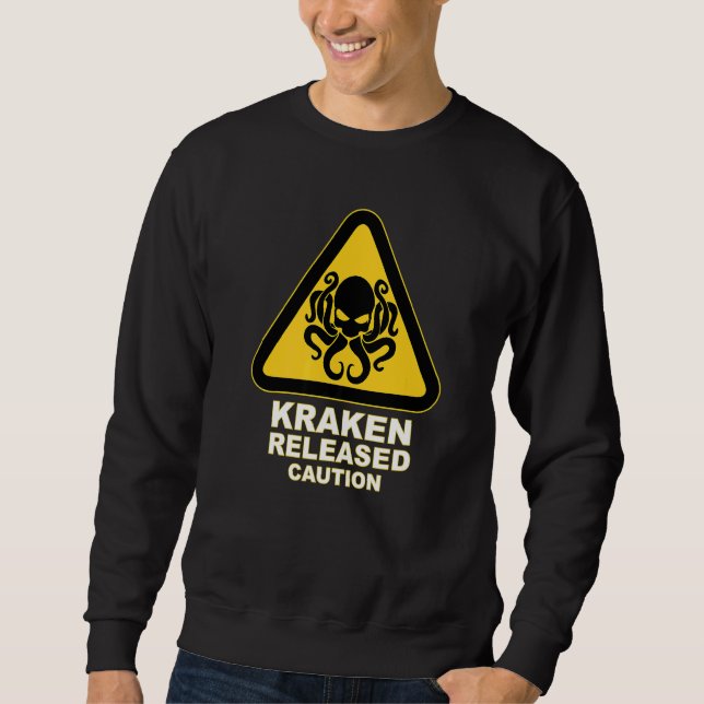 Moletom Cthulhu Caution Kraken Libertou Aviso (Frente)