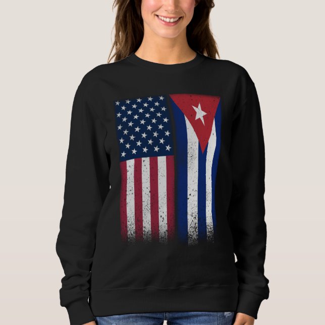 Moletom Cuba Cuban American Flags Proud USA Cuba (Frente)
