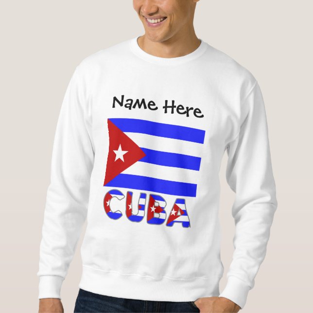 Moletom Cuba e Bandeira Cubana - Azul Personalizado (Frente)