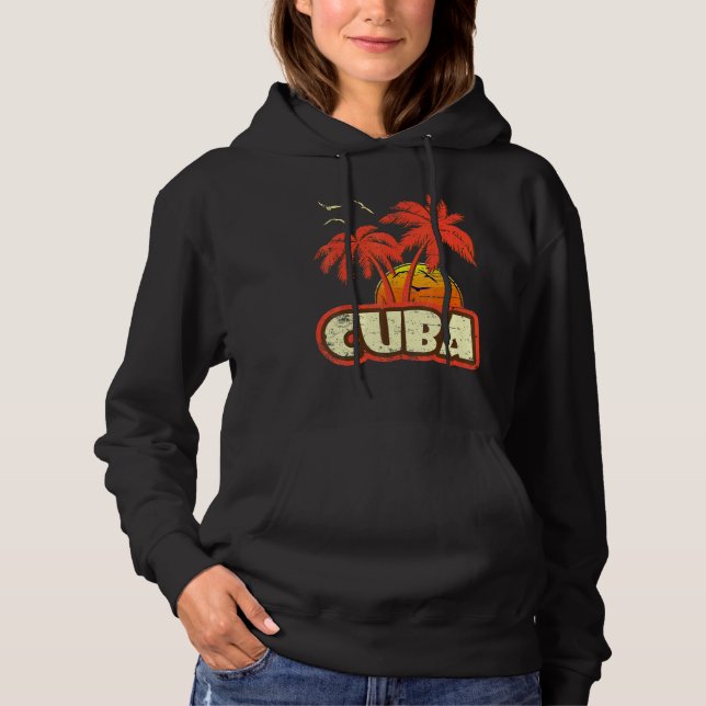 Moletom Cuba Summer Palm Trees 80s Beach Sunset (Frente)