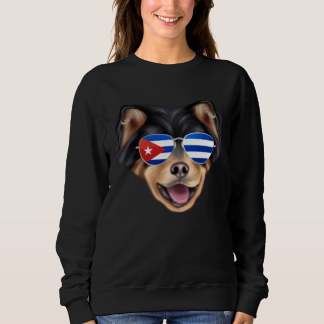 Moletom Cuban Flag Finnish Lapphund Dog Cuba Pocket (Frente)