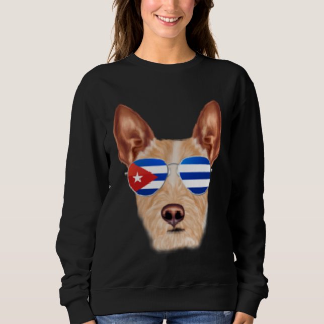 Moletom Cuban Flag Portuguese Podengo Pequeno Dog Cuba Poc (Frente)