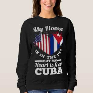 Moletom Cubano Meu Lar Está Nos EUA Mas Meu Coração É De C