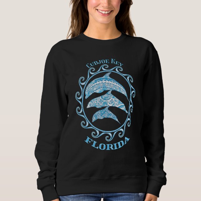 Moletom Cudjoe Key Florida Tribal Dolphins Ocean (Frente)