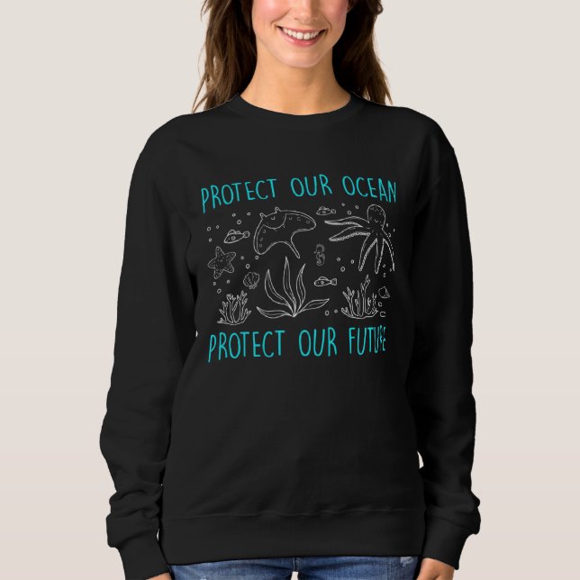 Moletom Cuidado Ambiental Proteja nosso Oceano Ambiental (Frente)