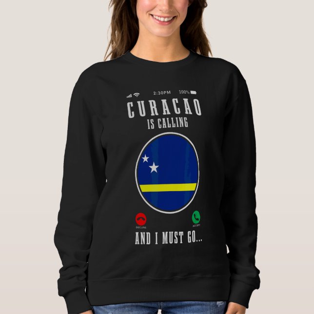 Moletom Curaçao Está Chamando E Eu Devo Ir  Bandeira de Cu (Frente)