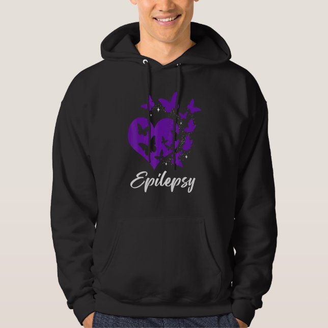 Moletom Cure Epilepsy Awareness Day Warrior Butterfly Purp (Frente)