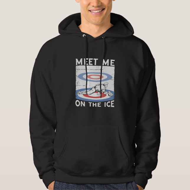 Moletom Curling Meet Me On The Ice Winter Sport Curling Pl (Frente)