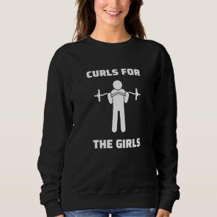 Moletom Curls Para Meninas Barbell Bicep Curls Gym Dizendo