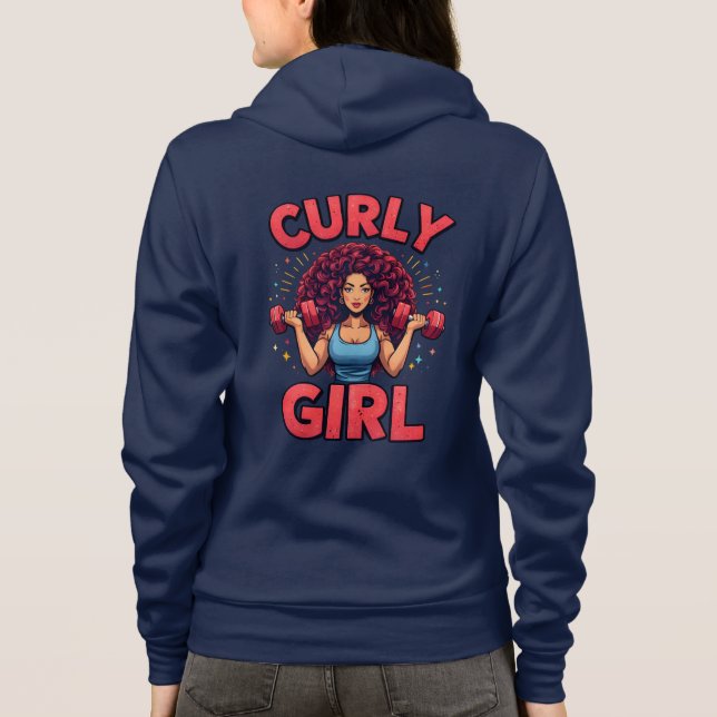 Moletom Curly Hair Girl - Pink Gym Motivation Activewear (Verso)