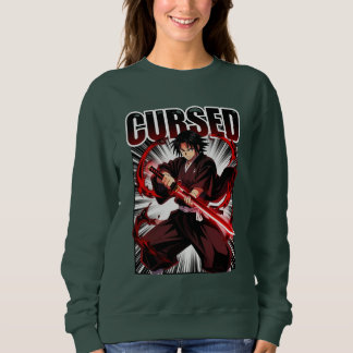 Moletom Cursed – Estilo de Anime Katana Guerreiro Gráfico