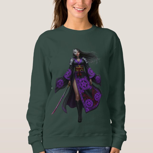 Moletom Cursed Warrior Queen | Anime Fantasy Sweatshirt (Frente)