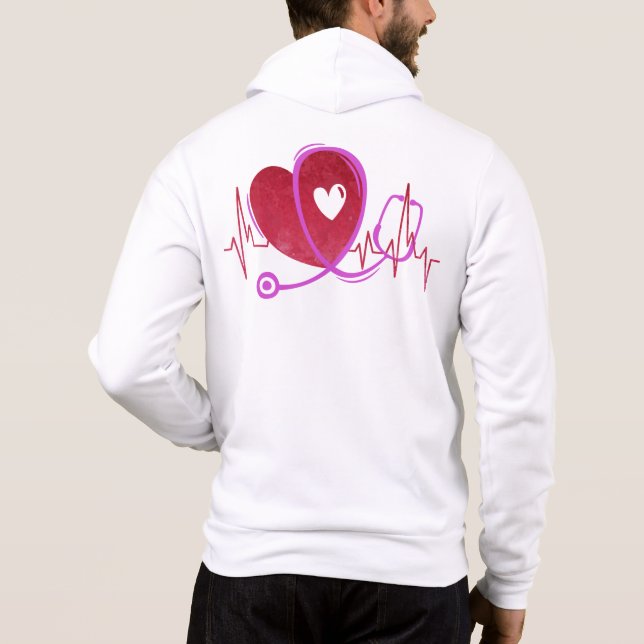 Moletom Curva Cardíaca com Estetoscópio Médico 3 (Verso)