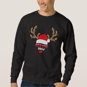 Moletom Cusin Crew Xmas Butiflo Xadrez Red Hat Pajam