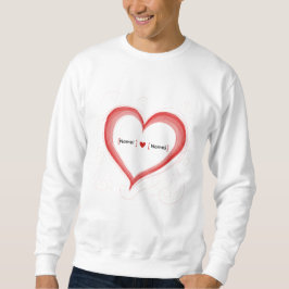 Moletom Custom Couple Names Heart Sweatshirt