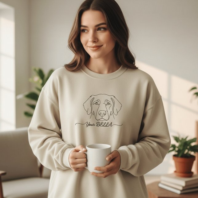 Moletom Custom Dog Ear Line Art Sweatshirt | Personalized  (Criador carregado)