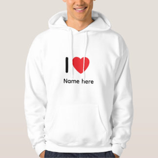 Moletom Custom I Love You Hoodie – Personalized Name Heart