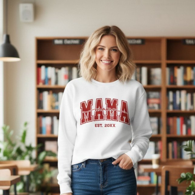 Moletom Custom Mama Est. Year Personalized Mom Established (Criador carregado)