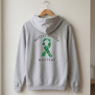 Moletom Custom Mental Health Matters Botanical Back Print
