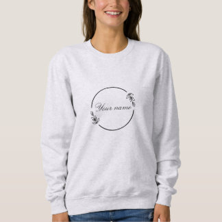 Moletom Custom Name Floral Circle Minimal Design