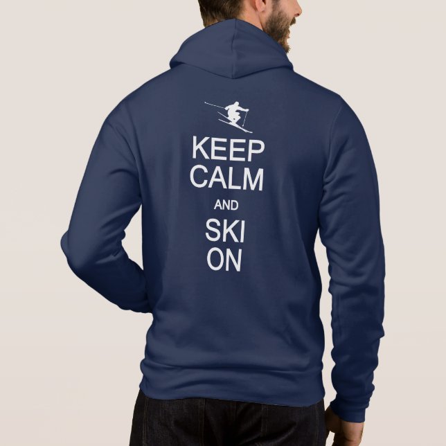 Moletom Custom Name Keep Calm & Ski On (Verso)