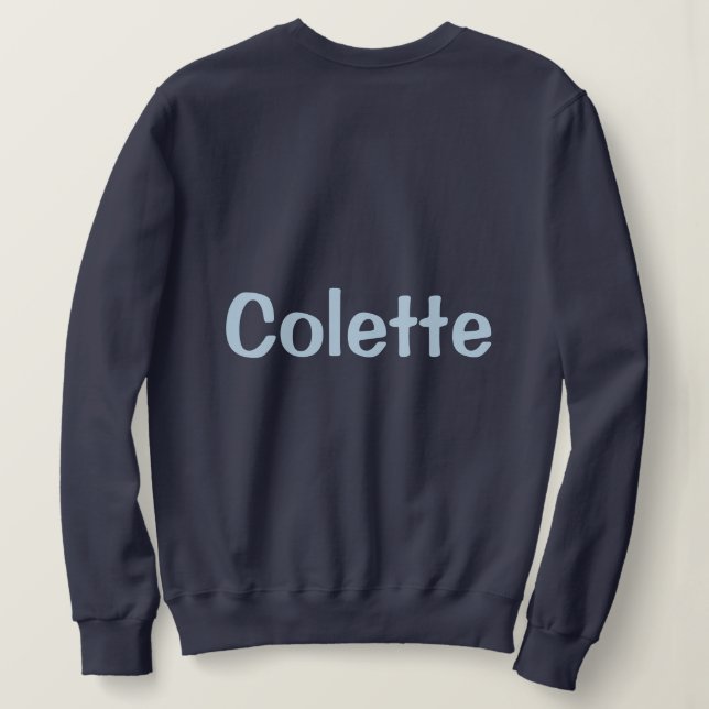 Moletom Custom Name Navy Blue Women's Sweatshirt (Verso do Design)