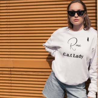 Moletom Custom Pet Lover White And Black Script Cat Mom