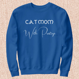 Moletom Custom Pet Lover White Script Cat Mom Deep Royal