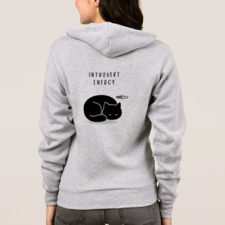 Moletom Custom Quote Black Cat Introvert Energy Women's 