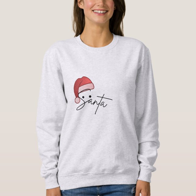 Moletom Custom Santa Typography Christmas T-Shirt – Beauti (Frente)