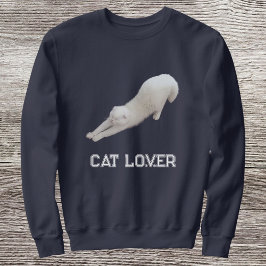 Moletom Custom Stylish Cute Funny Cat Pet Lover Navy Blue