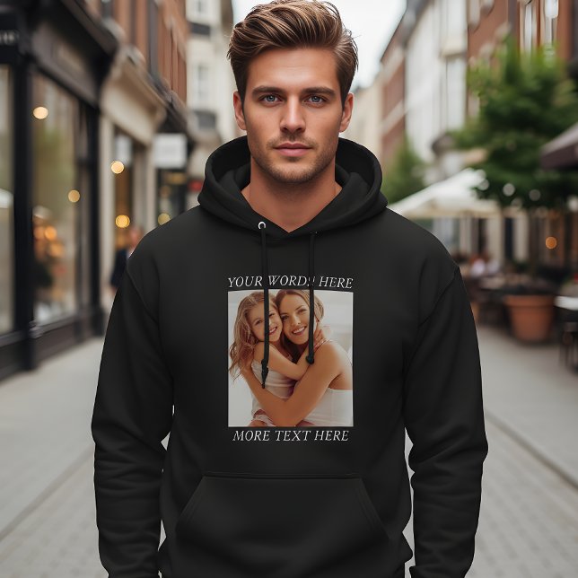 Moletom Customizable Photo & Text Hoodie, Your Design Here (Criador carregado)