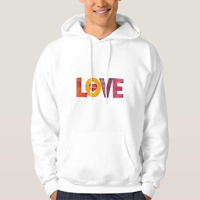 Moletom Customizable Valentine's Day Artistic Love Men's a (Frente)