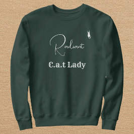Moletom Customize Pet Lover Green And White Script Cat Mom