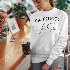 Moletom Customized Cat Mom Black Script Funny Pet Lover