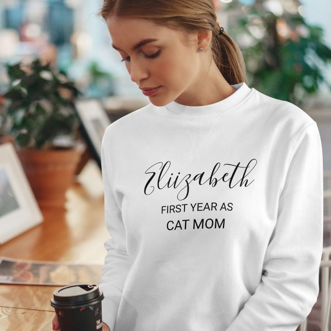 Moletom Customized Funny Cat Lover Black Script Name White (Criador carregado)