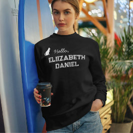 Moletom Customized Pet Lover Funny Cat Mom Name Cute Black