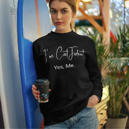 Moletom Customized Pet Lover Stylish Script Cat Mom White