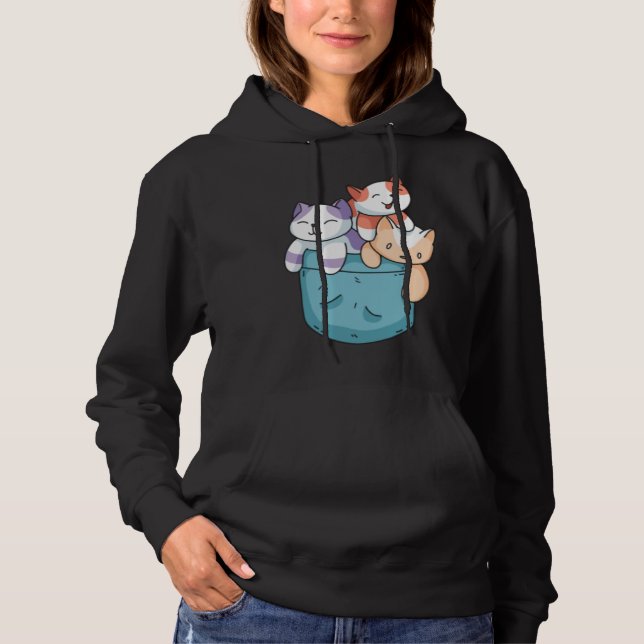Moletom Cute 3 Cats in a Pocket  Cat   Kids Boys Girls (Frente)