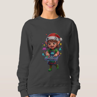Moletom Cute 3D Gamer Girl Christmas Elf Sweatshirt Retro